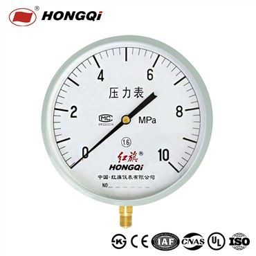 200mm Ekonomik Lower Mount Steel Ka Manometer ZG1 /2',G1/2'',1/2'' NPT ±1.6% Presizyon