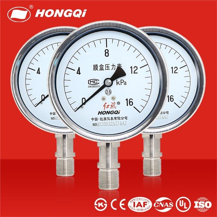 High Quality Stainless Steel Low Pressure Capsule Gauge Natural Gas Pressure Meter Manometer