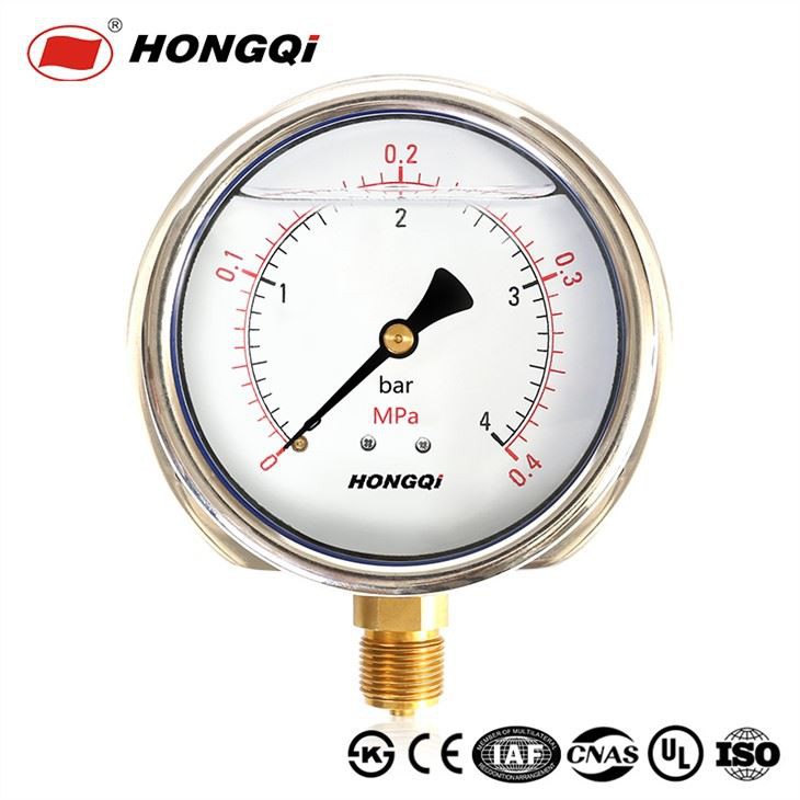 Measureman 4" Dial Size, likid ranpli presyon anba kalib